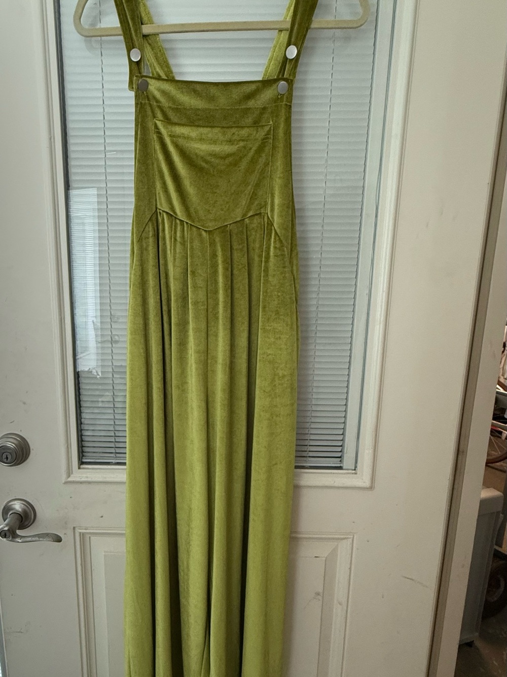 Olive Green Velvet Pinafore Jumper